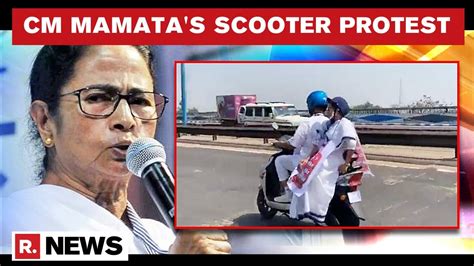 Mamata Banerjee Rides E Scooter To Bengal Secretariat In Protest Against Fuel Rates Youtube