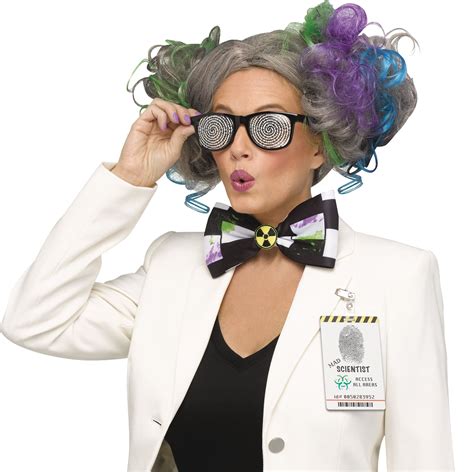 mad scientist curl hair buns wig multi coloured  size wearable