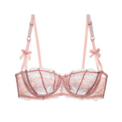 Varsbaby Sheer Lace Unlined Bra Women Sexy Ultra Thin Beauty Cup