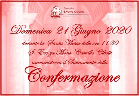 Confermazione O Cresima Parrocchia Sacro Cuore Isernia