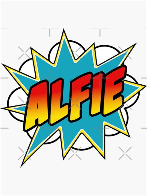 Boys Alfie Comic Book Superhero Name Sticker For Sale By Rixta82