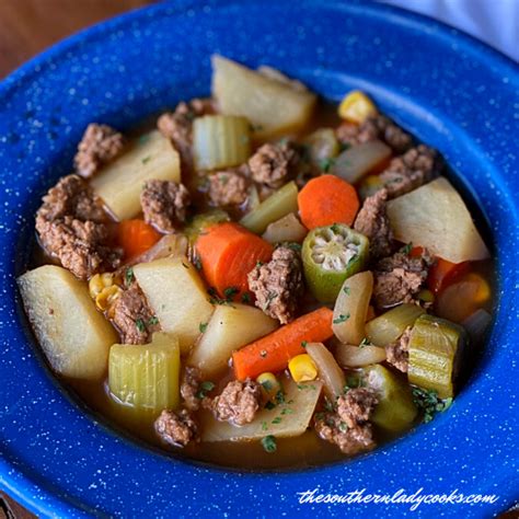 Hamburger Vegetable Soup The Southern Lady Cooks