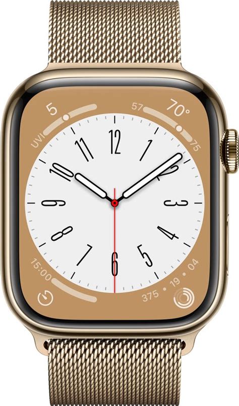 Apple Watch Series 8 4G 41mm Goud Roestvrijstaal Goud Milanees