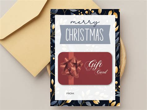 Happy Holidays Gift Card Holder Printable Merry Christmas - Etsy