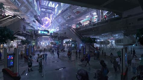 Futuristic Subway Station Backiee