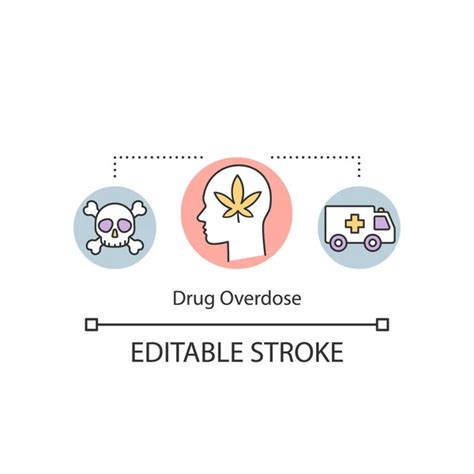 Icono Del Concepto De Sobredosis De Drogas Idea De Consecuencias De