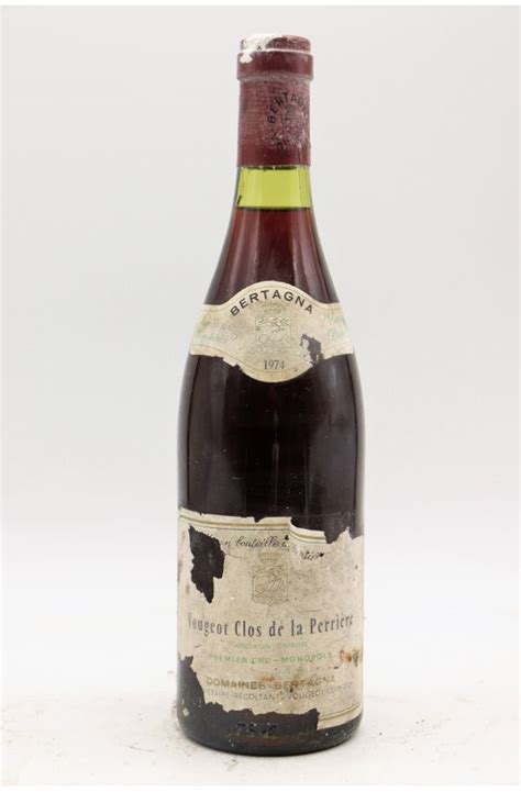 Bertagna Vougeot 1er cru Clos de la Perrière 1974 20 DISCOUNT