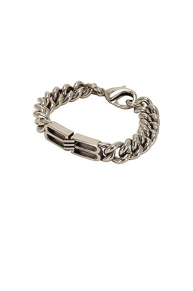 Balenciaga Bb Icon Gourmet Bracelet In Antique Silver Fwrd