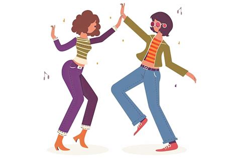 Premium Vector Dance Music Illustration Retro 70s Style Simple Vector