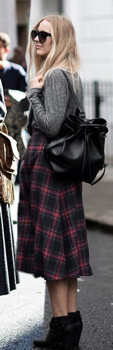 Colour Outfit You Must Try With Miniskirt Tartan Coat Tartan