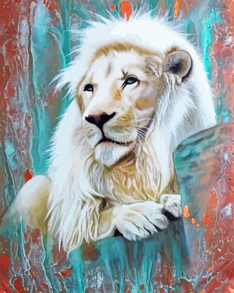 Aesthetic White Lion Diamond Painting Diamondpaint Pro