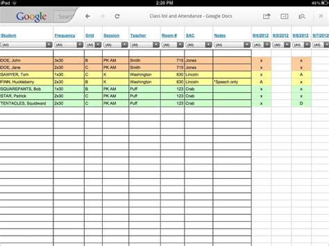 Church Attendance Tracking Spreadsheet Db Excel