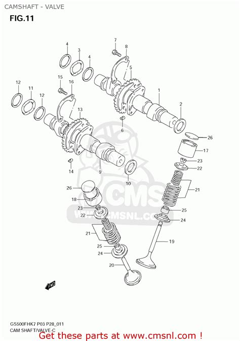 Suzuki Gs500f 2009 K9 Usa E03 Camshaft Valve Buy Original Camshaft Valve Spares Online