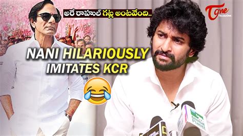 Nani Hilariously Imitates CM KCR HiNanna Promotions Mrunal Thakur