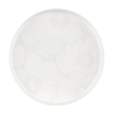 Marimekko Oiva Unikko Plate 20 Cm Off White White Pre Used