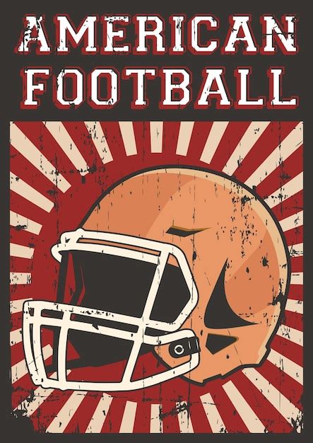 Premium Vector American Football Rugby Sport Retro Pop Art Poster Signage