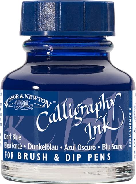 Winsor Newton Calligraphy Tinta Para Caligrafia Azul Dark Blue 30