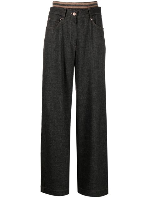 Wide Leg Multi Panel Trousers Brunello Cucinelli Eraldo