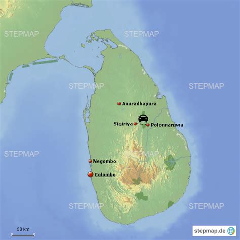 Stepmap Sri Lanka Landkarte F R Asien