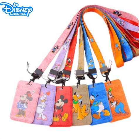 New Disney Credential Holder Mickey Mouse Hanging Neck Long Rope Card