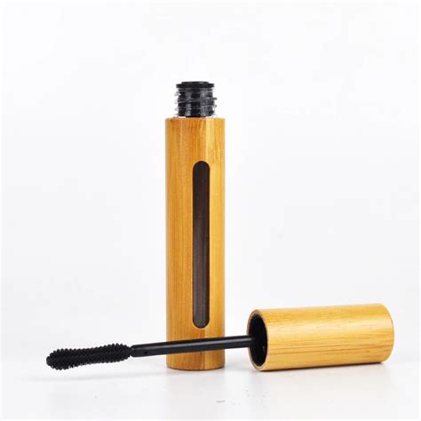 Empty Mascara Container Tube Packaging 6ml Bamboo Wooden Mascara Tube