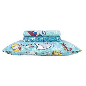 Jogo De Cama Infantil Happy Day Shark Tubarão 3 Peças Sultan