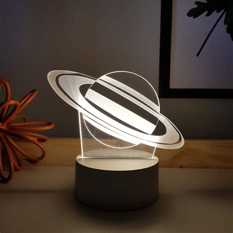 Poplumos Lumin Ria Led D Abajur De Mesa Planeta Saturno Amazon