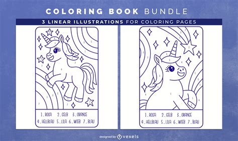 Descarga Vector De Páginas De Libro Para Colorear De Unicornios Brillantes