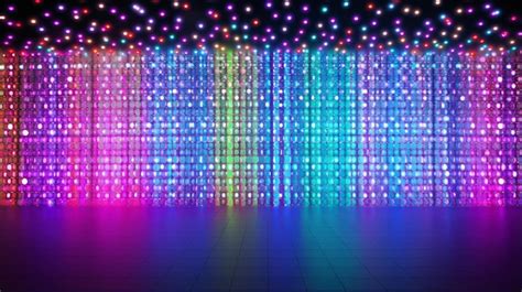 Premium Photo Disco Wall Background In Neon Led Dot Lighting Glitter