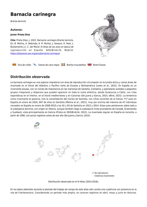 PDF Barnacla Carinegra Branta Bernicla III Atlas De Las Aves En