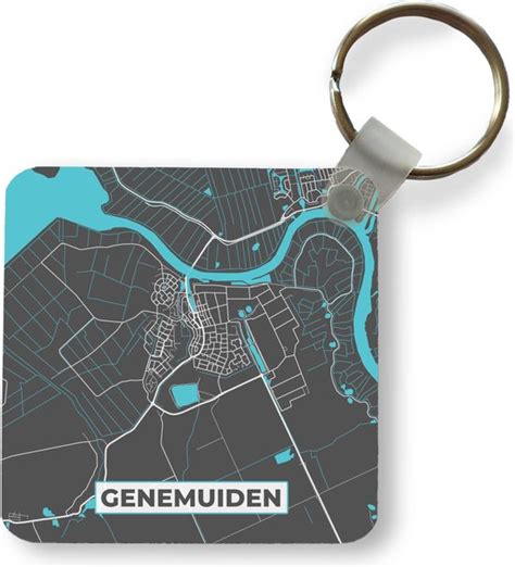 Sleutelhanger Uitdeelcadeautjes Stadskaart Kaart Genemuiden