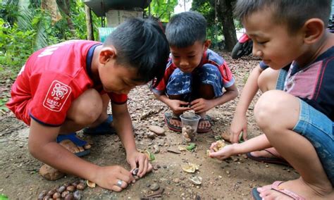 Pidak Permainan Tradisional Biji Karet Khas Lampung Indonesiaone