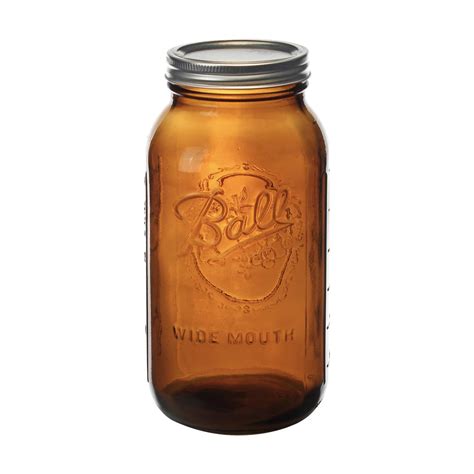 Ball Collection Elite Wide Mouth Half Gallon 64 Oz Amber Glass Mason Jars 2 Count Mason Jars