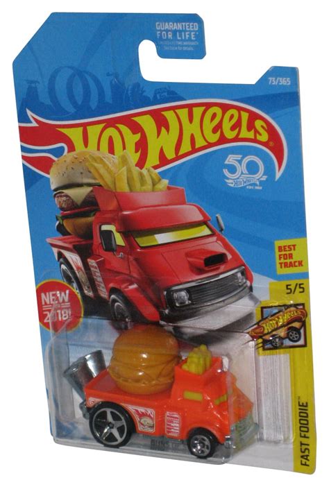 Hot Wheels Fast Foodie 55 2018 Buns Of Steel Cheeseburger Orange Toy