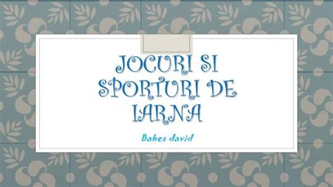 PPT Jocuri Si Sporturi De Iarna PowerPoint Presentation Free