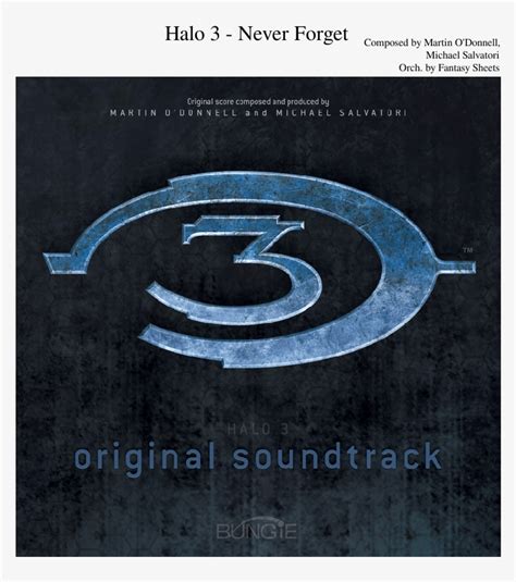 Never Forget Sheet Music For Piano French Horn Timpani Halo 3