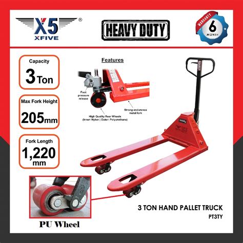 X5 3 TON HEAVY DUTY HAND PALLET TRUCK PT3TY Suitable For Warehouse