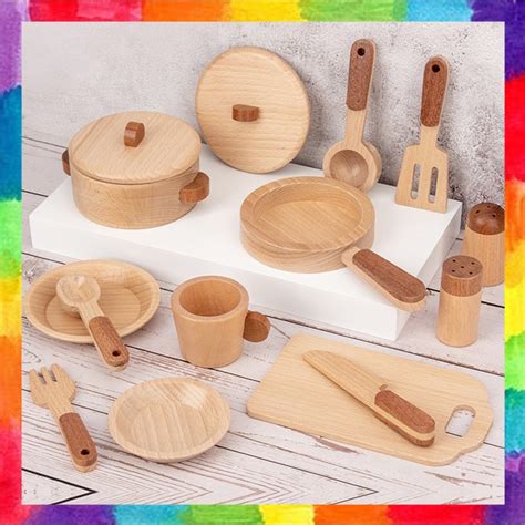 Jual Peralatan Dapur Kayu Set Wooden Kitchen Wares Utensil Sets Early