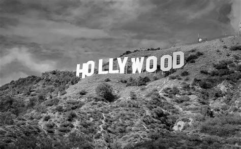 hollywood sign print black white photography hollywood etsy