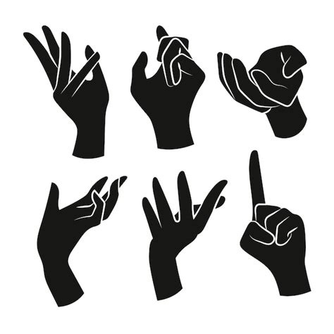 Free Vector | Hand drawn hand silhouette set