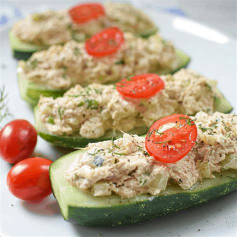 Quick Easy Tuna Salad Cucumber Boats Emily Kyle MS RDN