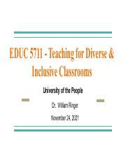 Planning And Designing For A Diverse Student Population Pdf Educ