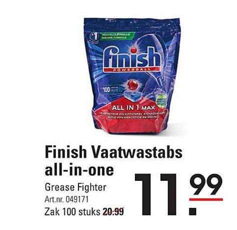 Finish Vaatwastabs All In One Grease Fighter Aanbieding Bij De Kweker