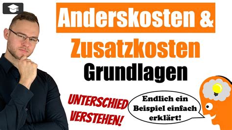 Anderskosten und Zusatzkosten einfach erklärt mit Beispielen YouTube