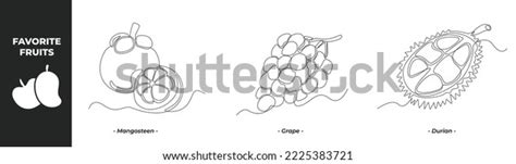 Single One Line Drawing Fruits Set Stock Vector (Royalty Free) 2225383721 | Shutterstock