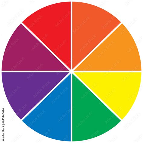 an 8 color color wheel on white background Stock Illustration | Adobe Stock