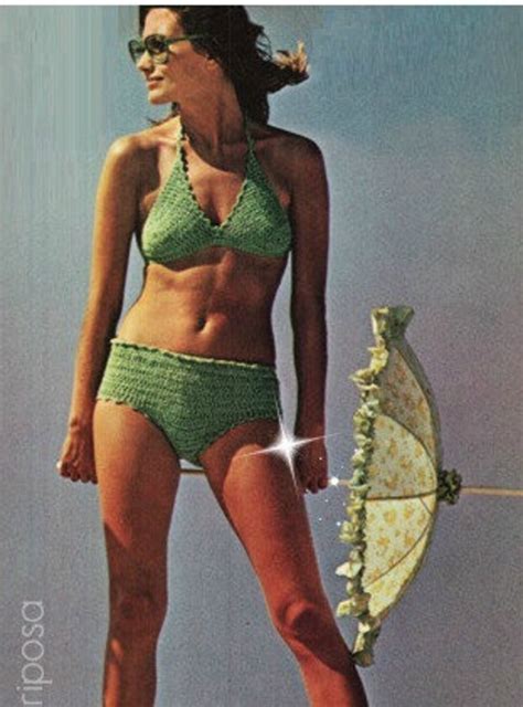 Crochet BIKINI Pattern Vintage 70s Crochet Swimsuit Pattern Crochet Bra Pattern Crochet Panties