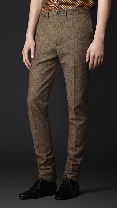 Burberry Prorsum Slim Fit Tweed Trousers In Brown For Men Camel Lyst