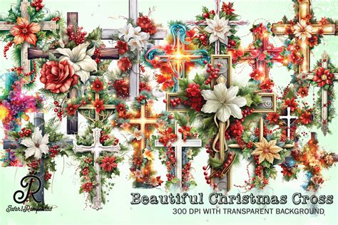 Beautiful Christmas Cross Clipart PNG Graphic by Jafar1Rampersad · Creative Fabrica