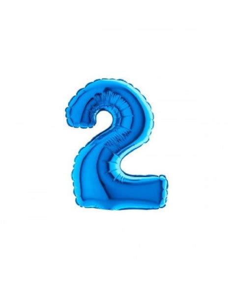 Palloncino Mylar Numero 2 Blu 35 Cm